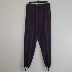 Joule Energy Red & Blue Stirrup Plaid Pants Juniors 13/14